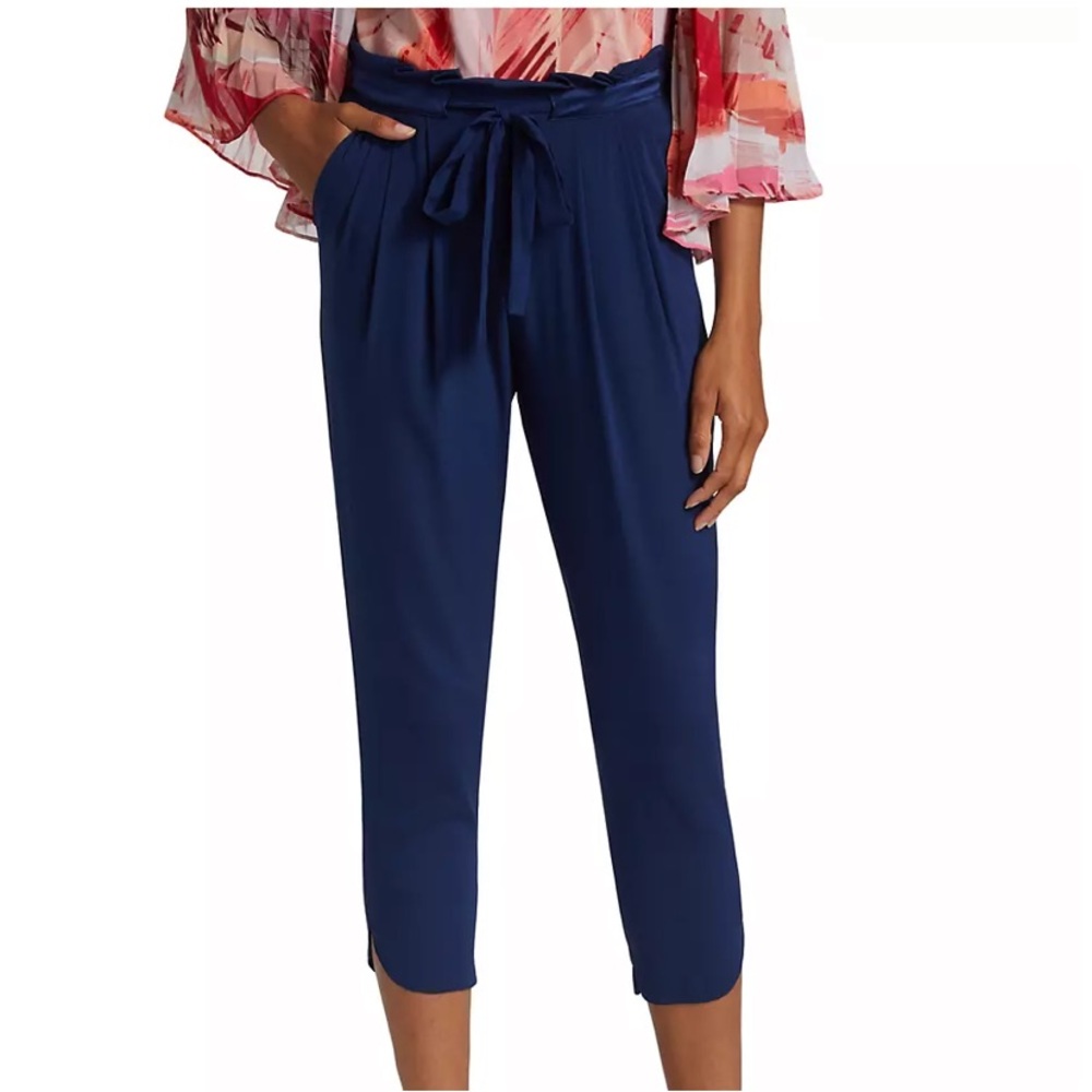 Ramy Brook Allyn Silk-Blend Pants in Navy XS